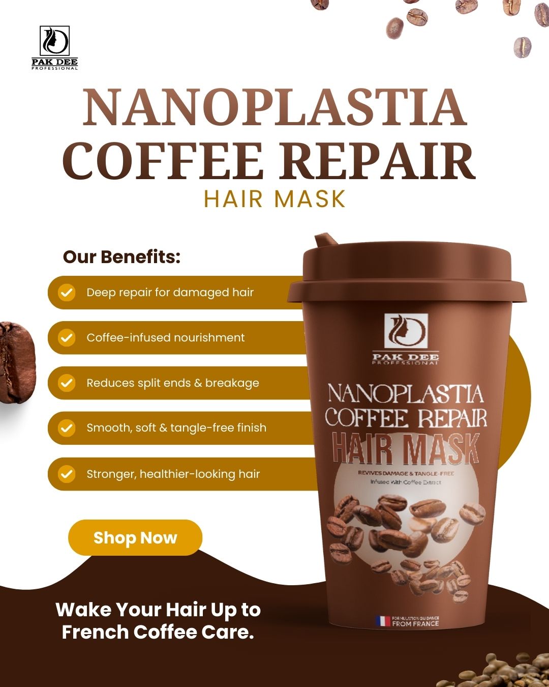 PAK DEE Professional Nanoplastia Coffee Repair Hair Mask