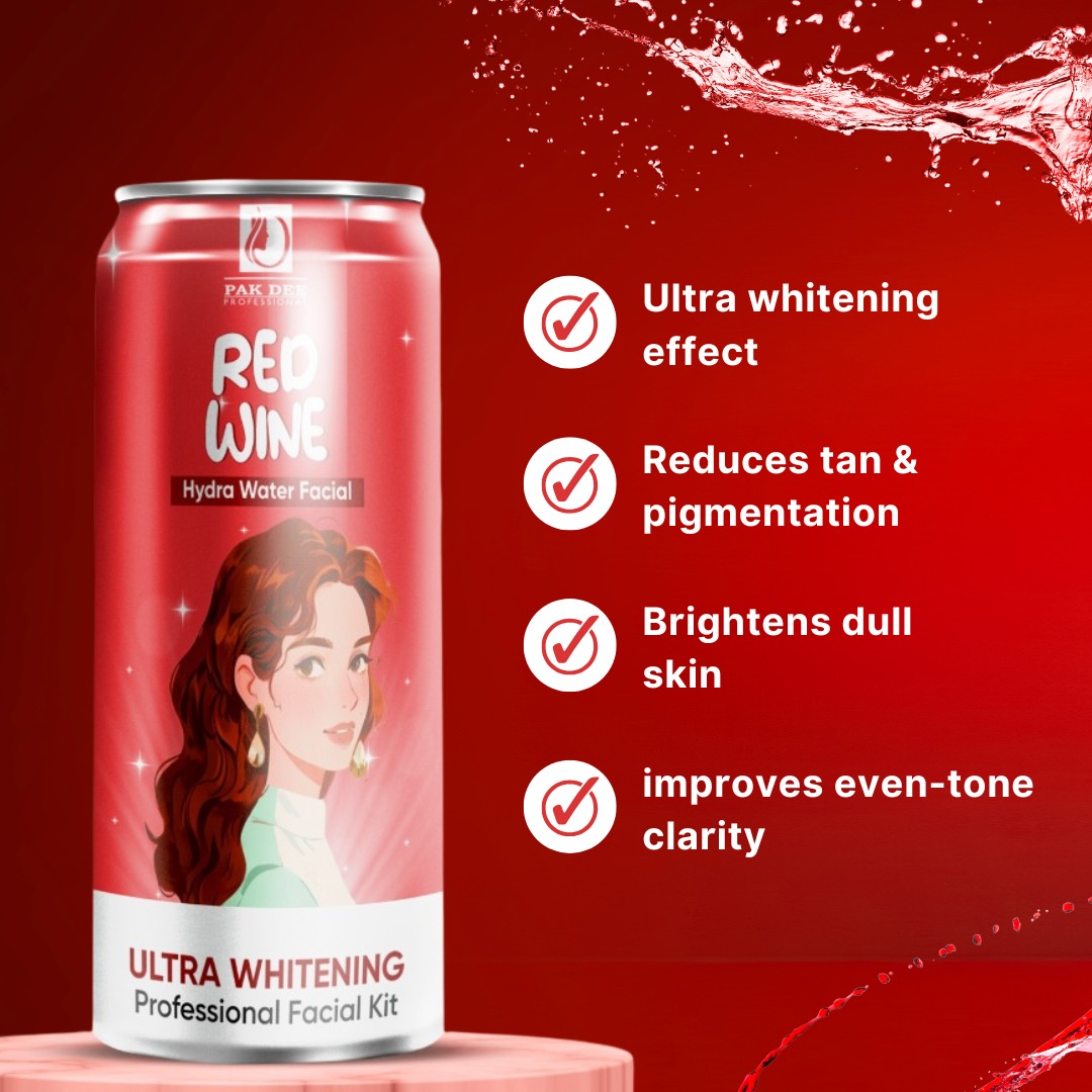 Red Wine – Ultra Whitening Professional Facial Kit (Hydra Water Facial) - Image 5