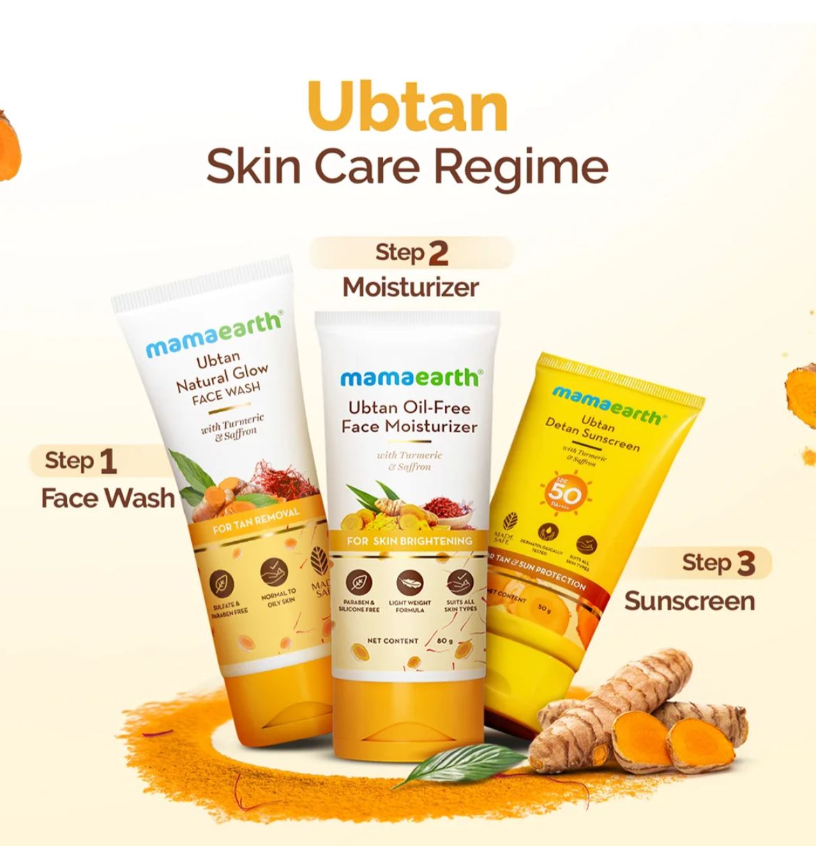 Mamaearth Ubtan Natural Glow Face Wash with Turmeric & Saffron 150 ml - Image 2