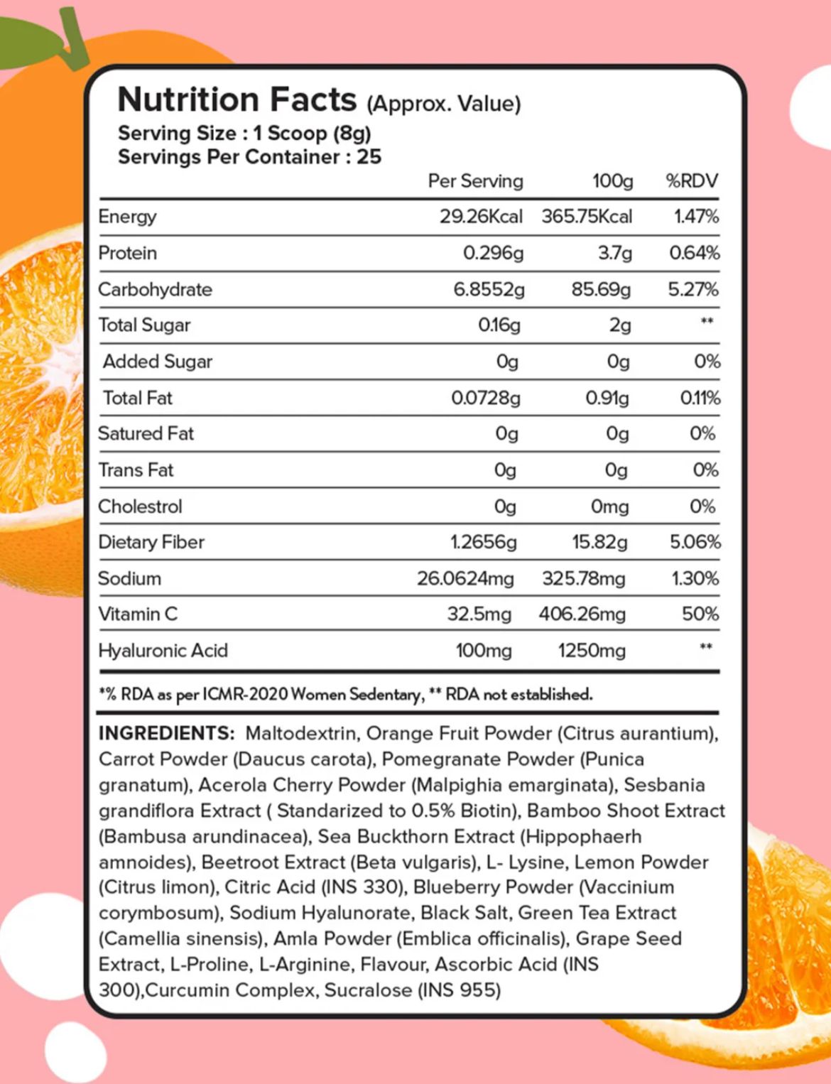 Collagen Booster Powder to Support Healthy Skin, Orange (200 g) - Image 2