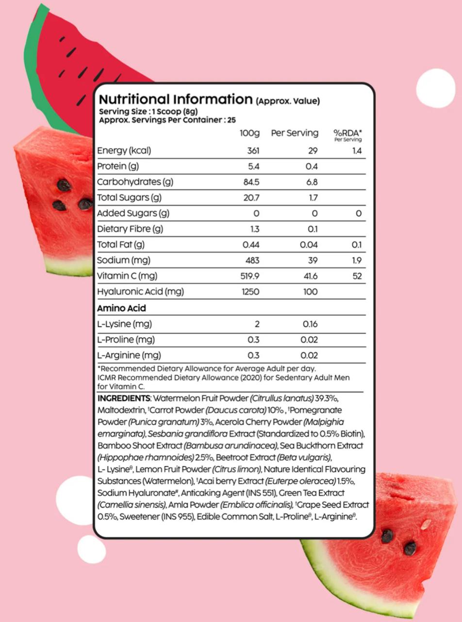 Collagen Booster Powder to Support Healthy Skin, Watermelon (200 g) - Image 2