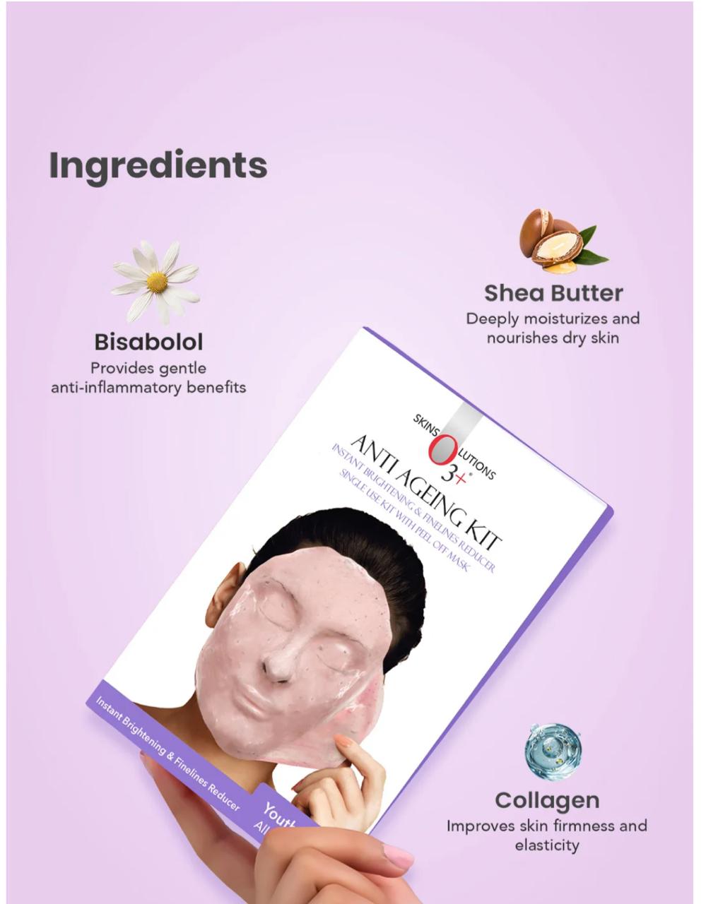 O3+ SkinSolutions Anti Ageing Kit – Instant Brightening & Finelines Reducer - Image 5