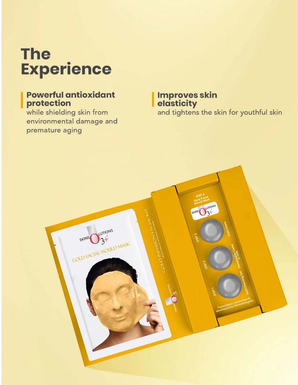 O3+ SkinSolutions Gold Infusion Facial Kit (Single Use) - Image 4
