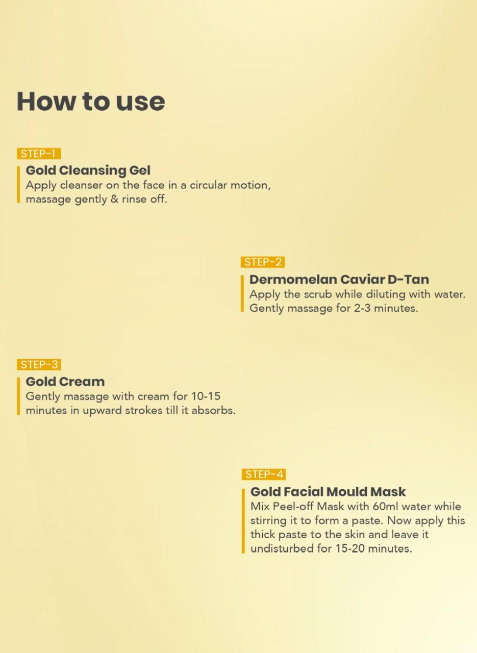 O3+ SkinSolutions Gold Infusion Facial Kit (Single Use) - Image 5