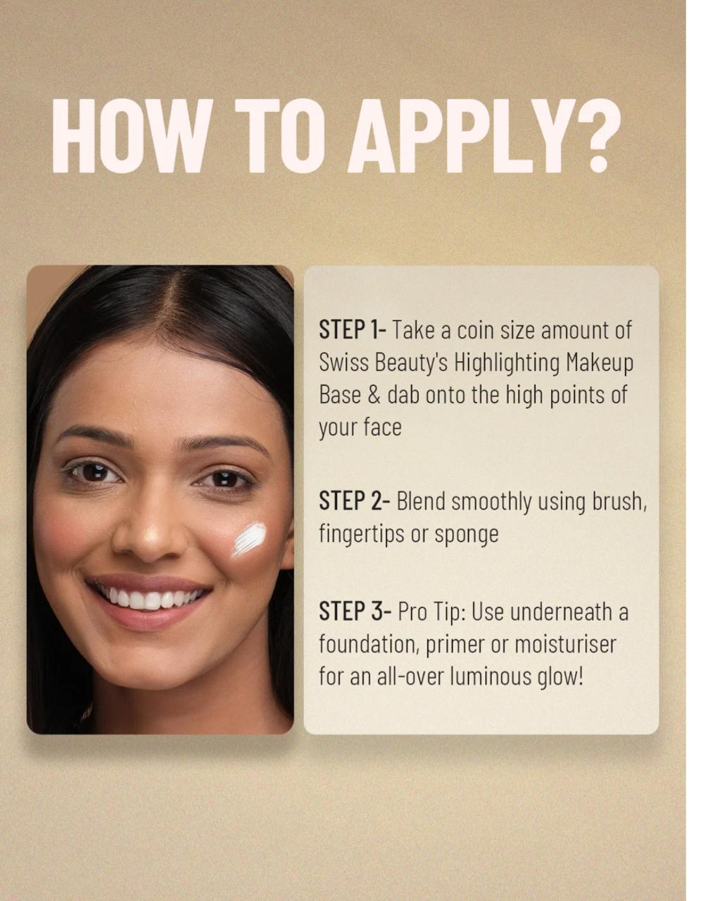 Swiss Beauty Real Make-Up Base Highlighting Primer - Image 2