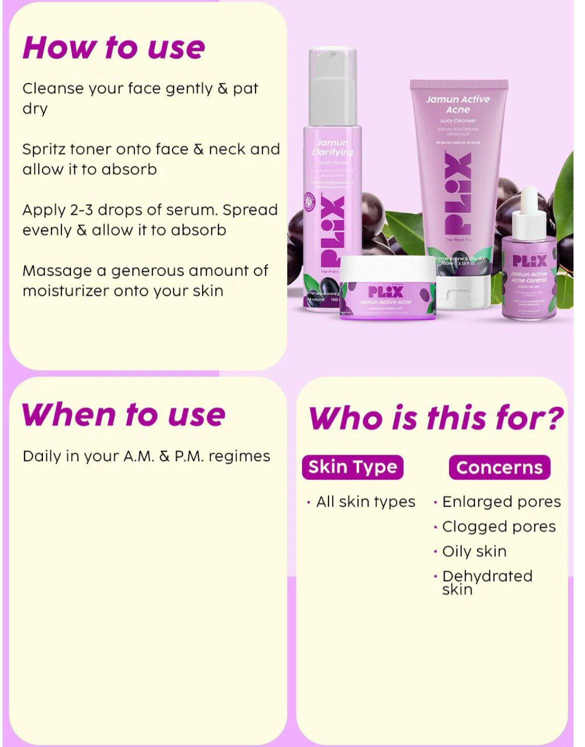 PLIX Jamun Active Acne Control Skincare Kit - Image 2