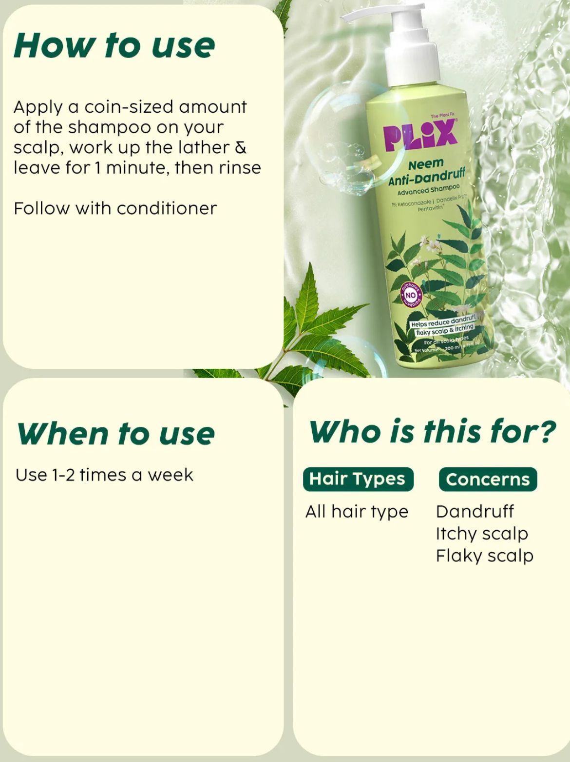 PLIX Neem Anti-Dandruff Advanced Shampoo - Image 6