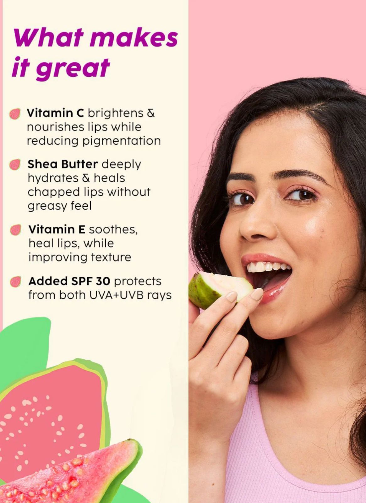 PLIX Guava Glowy Lip Tinted Balm SPF 30 PA+++ - Image 3