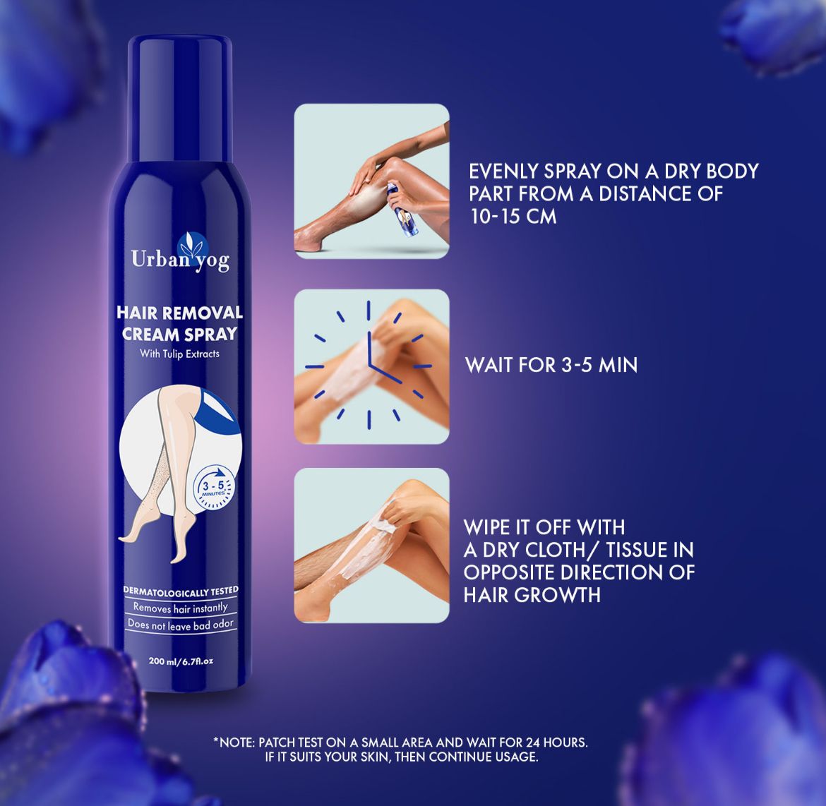 UrbanYog Hair Removal Cream Spray with Tulip Extracts - Image 4