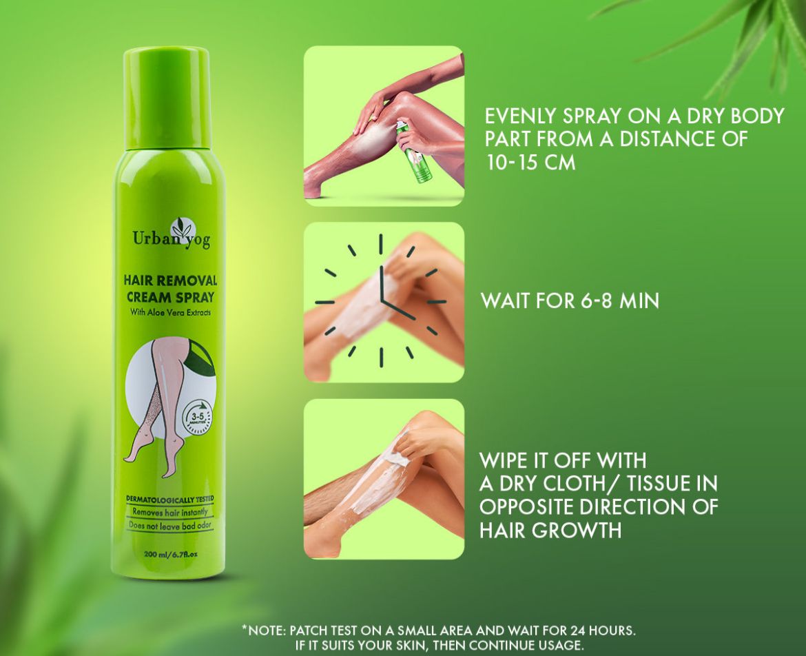 UrbanYog Hair Removal Cream Spray with Aloe Vera Extracts - Image 4