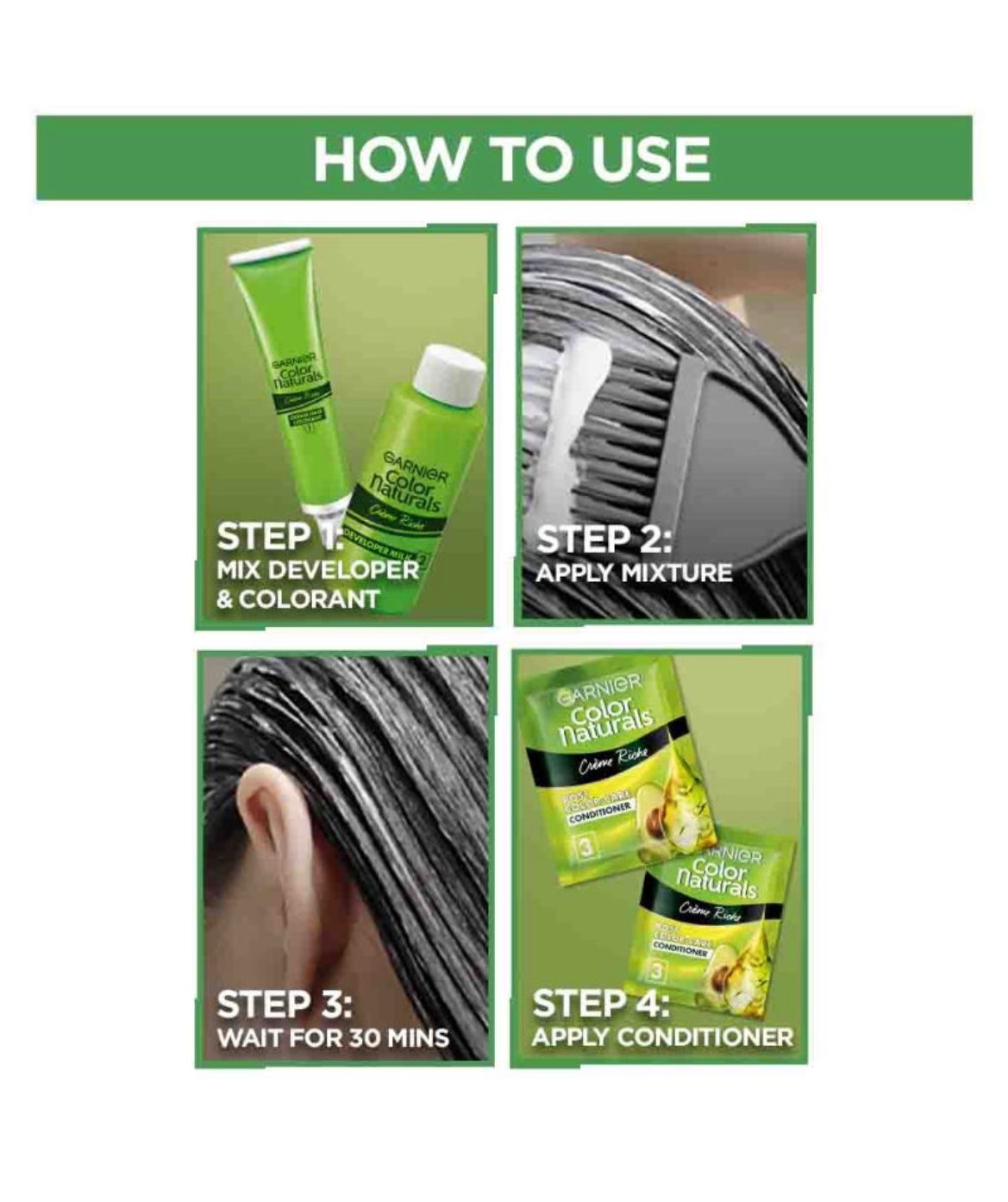 Garnier Color Naturals Crème Riche Hair Color – Shade 1 Natural Black - Image 4