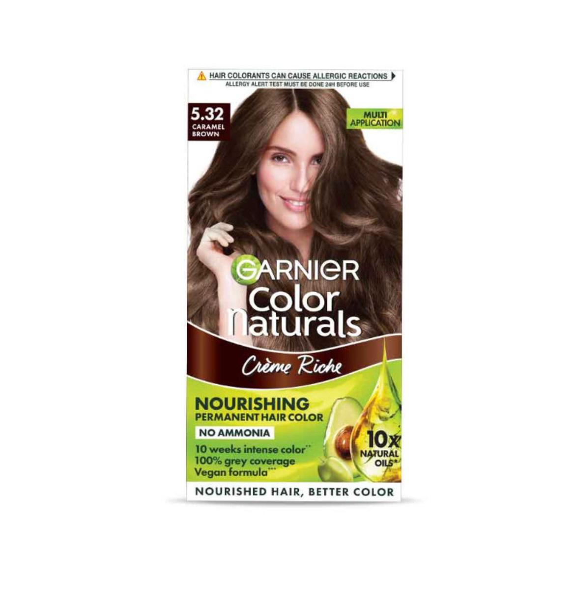 Garnier Color Naturals Crème Riche Hair Color – Shade 5.32 Caramel Brown - Image 3