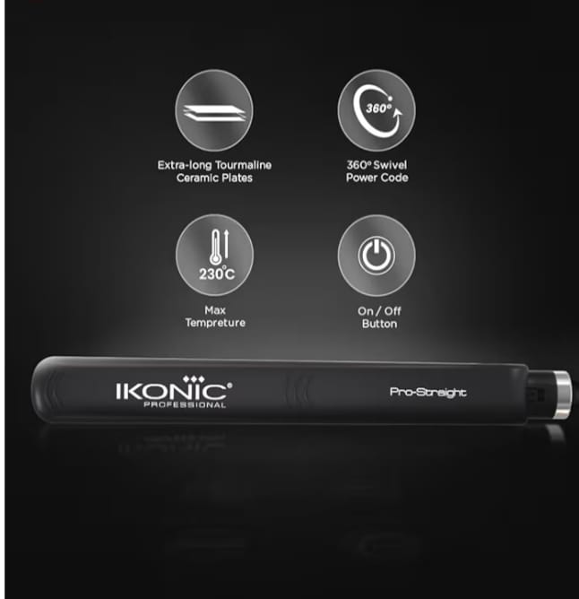 IKONIC Pro 1-Inch Tourmaline Ceramic Hair Straightener - Image 3